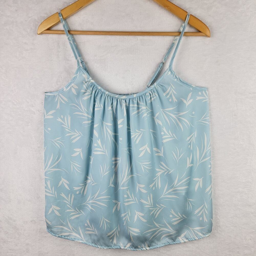 Fairy Cottagecore Cami Adjustable Strap Blue White Floral Tank Top Sz M Coquette